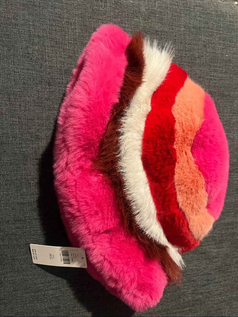 MAEVE Anthropologie Colorblock Faux Fur Hat